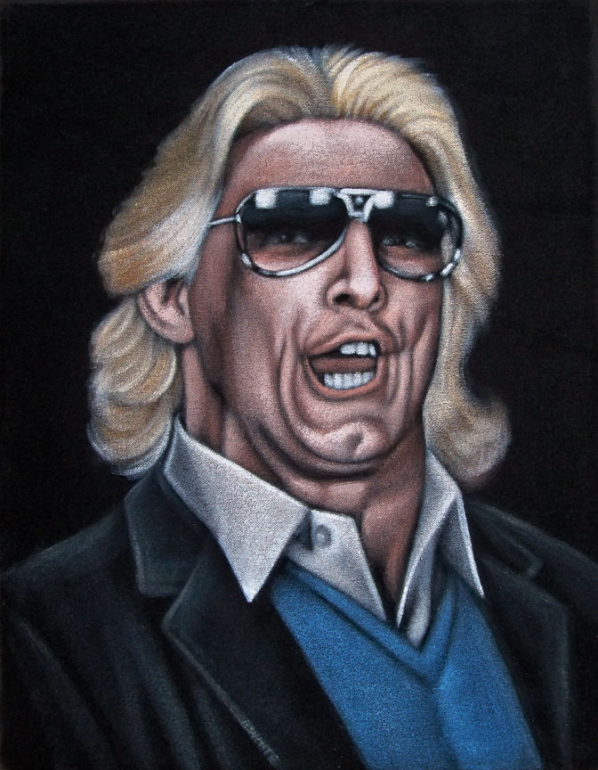 WWE Ric Flair black velvet painting