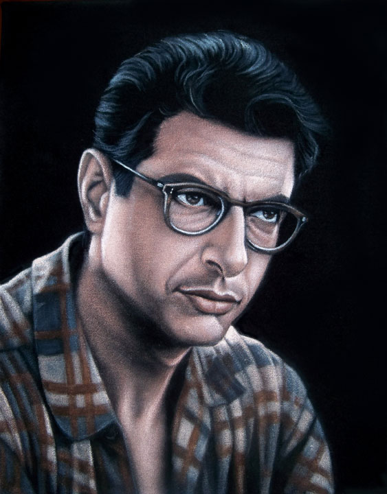 Levinson Jeff Goldblum black velvet painting 