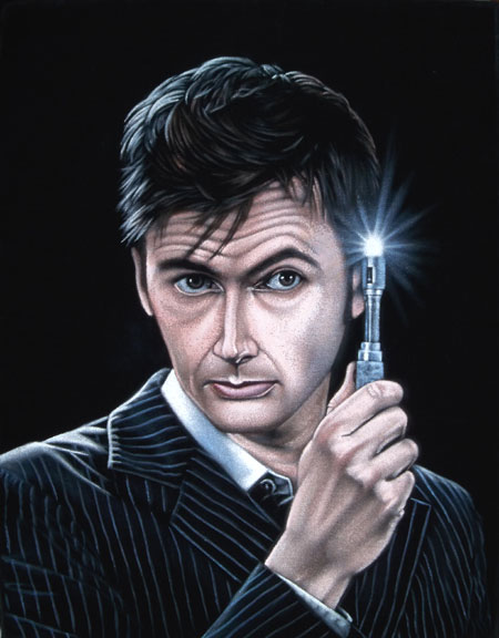 The Tenth Doctor Who black velvet painting