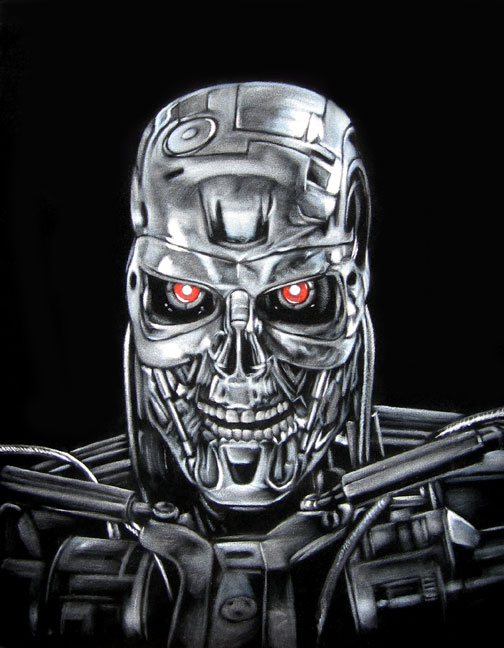 Terminator velvet painting T-800