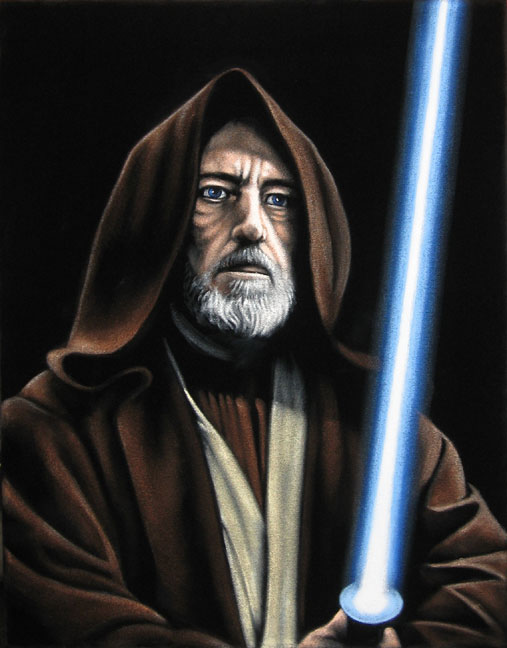 Obi Wan Kenobi black velvet painting