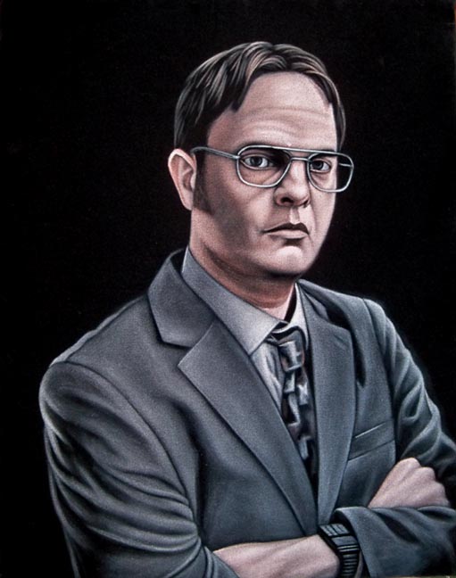 Dwight Schrute The Office black velvet painting