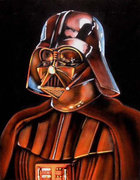 Darth Vader on Bespin black velvet painting