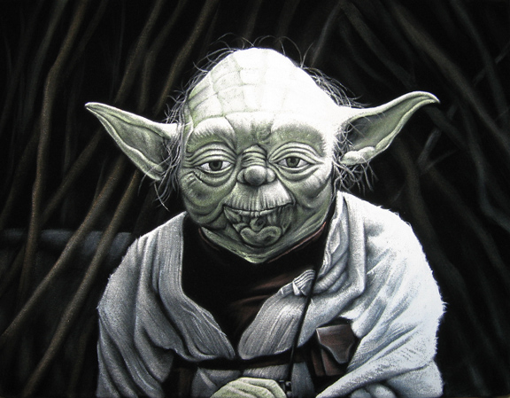 Yoda Star Wars black velvet painting