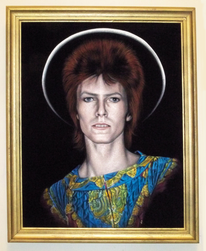 David Bowie Ziggy black velvet painting