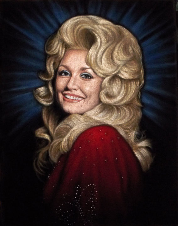 Dolly Parton black velvet painting