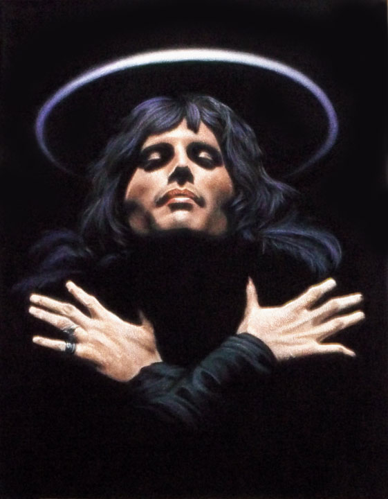 Freddie Mercury black velvet painting