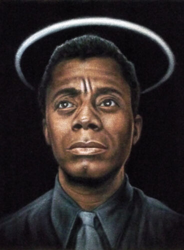 James Baldwin black velvet painting