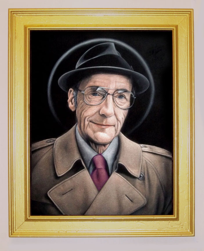William Burroughs black velvet painting framed